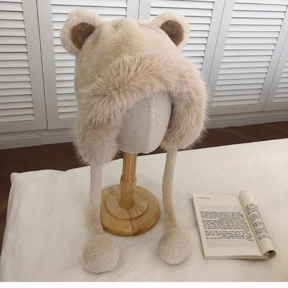 Ear Bear Hat Bonnet Fluffy