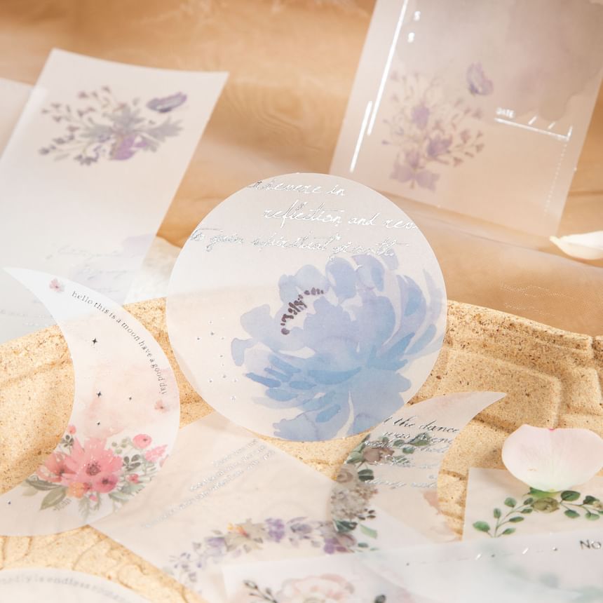 Floral Print Translucent Memo Pad