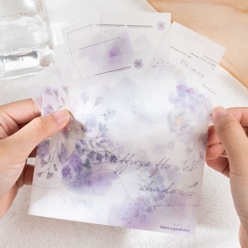 Floral Print Translucent Memo Pad