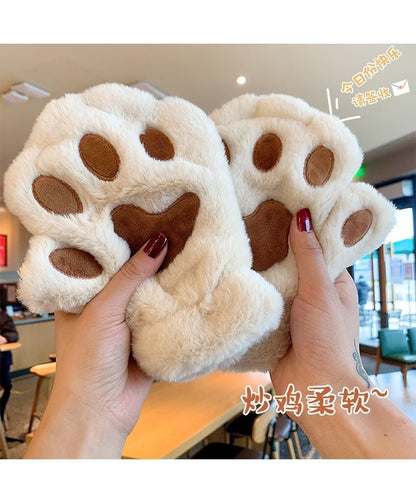 Paw Fingerless Gloves Cat