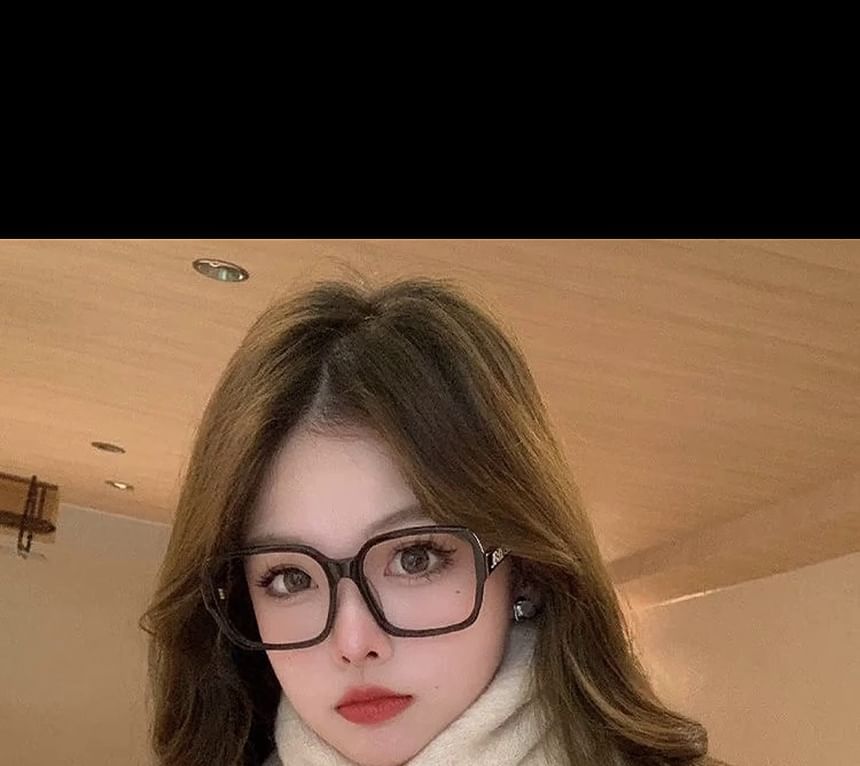 Scarf Embroidered Lettering Knit