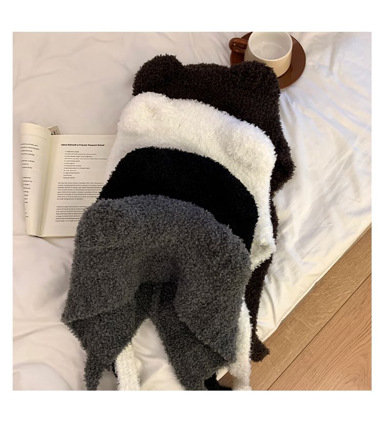 Chenille Hat Bonnet Bear Ear