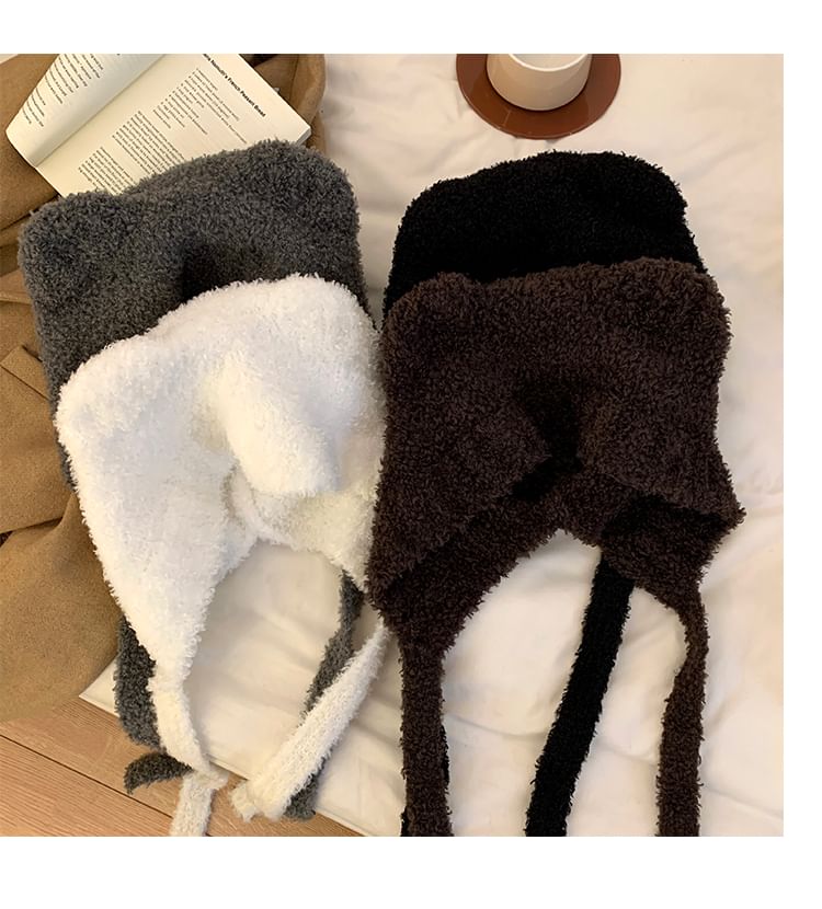 Chenille Hat Bonnet Bear Ear