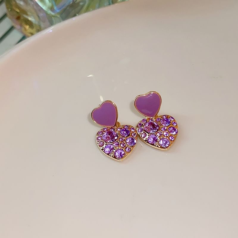 Rhinestone Alloy Drop Earring