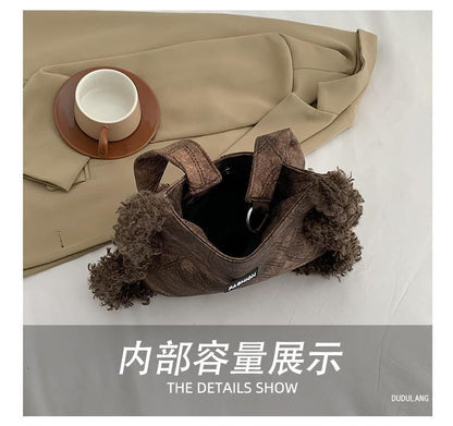 Star Tote Bag Fluffy Trim