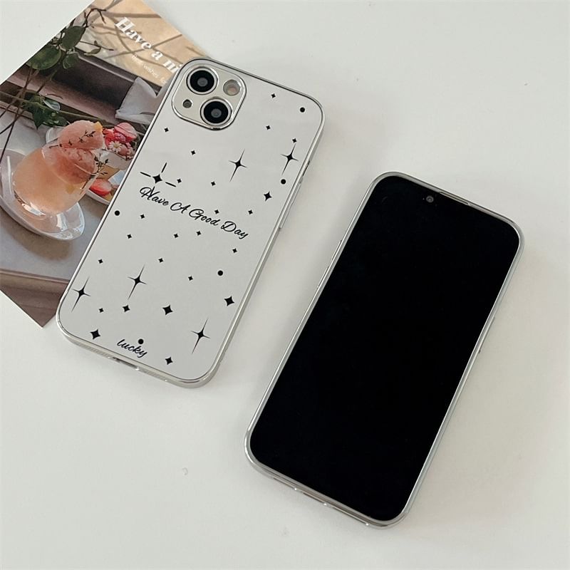 Heart Rhinestone Mirrored Phone Case