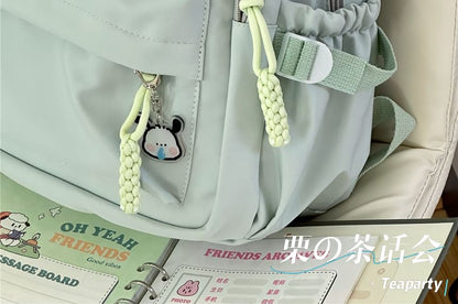 Plain Lettering Logo Laptop Backpack / Charm / Set