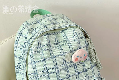 Plaid Backpack / Charm / Set