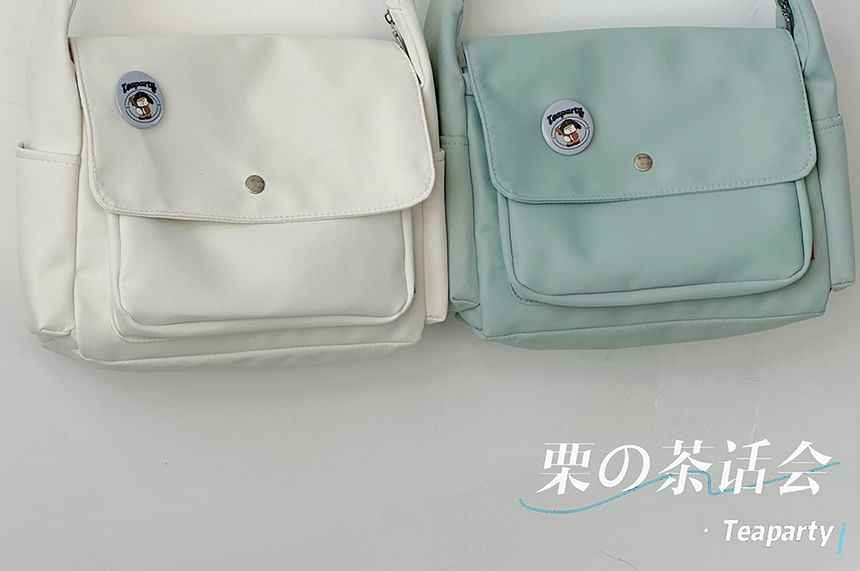 Plain Flap Crossbody Bag / Charm / Set