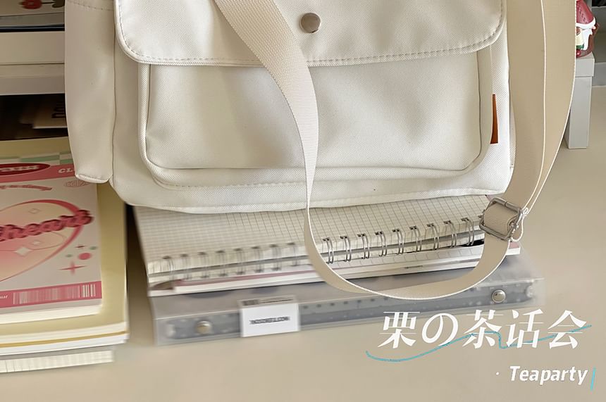 Plain Flap Crossbody Bag / Charm / Set