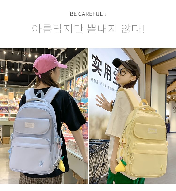 Plain Logo Crossbody Bag / Backpack / Pear Charm / Set