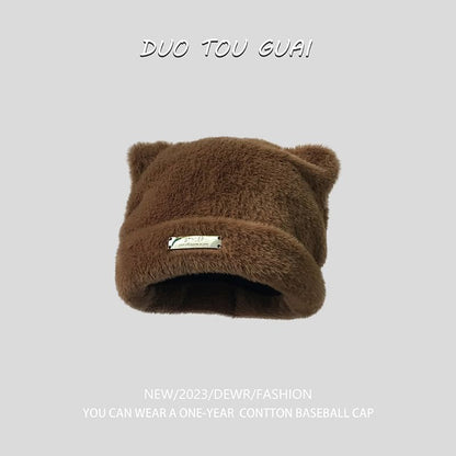 Beanie Ear Cat Knit Applique