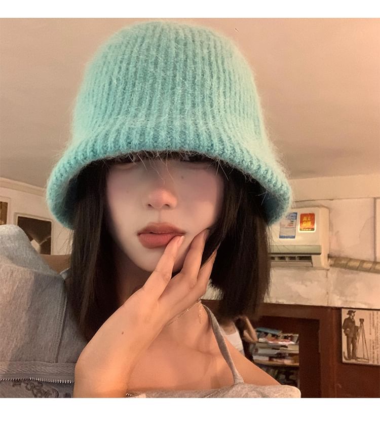 Knit Plain Hat Cloche