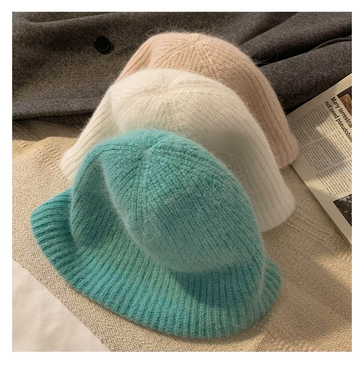 Knit Plain Hat Cloche