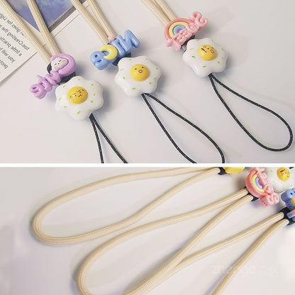 Lettering Fried Egg Phone Strap