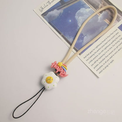 Lettering Fried Egg Phone Strap