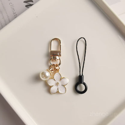 Floral Faux Pearl Phone Charm