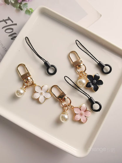 Floral Faux Pearl Phone Charm
