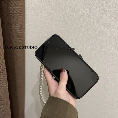 Phone Pearl Strap Case Faux Floral