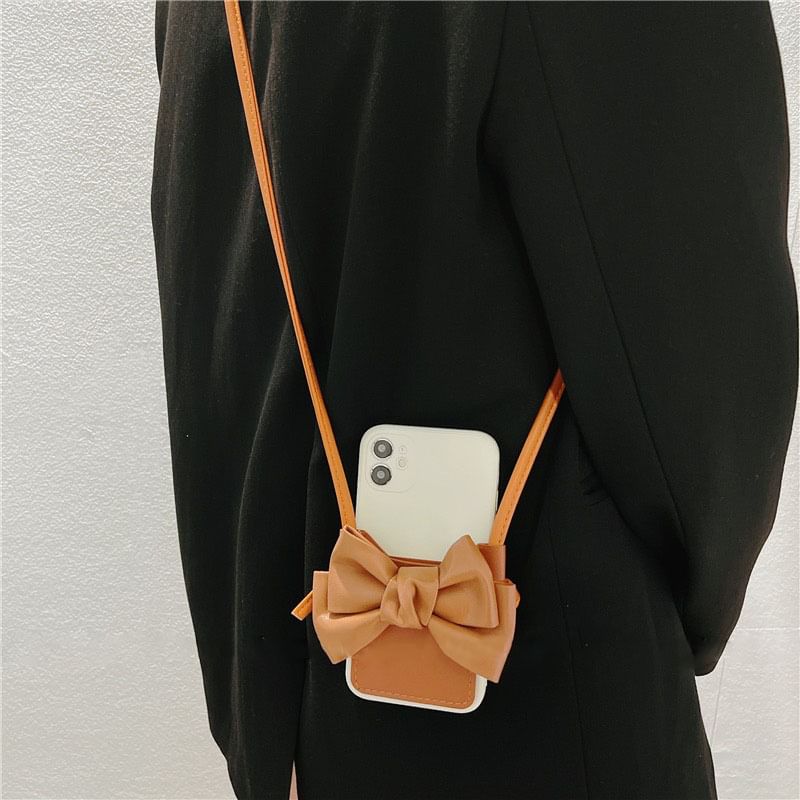 Bow Faux Case Leather Phone