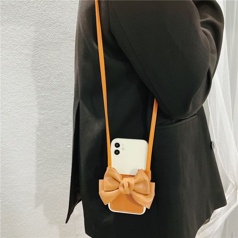 Bow Faux Case Leather Phone