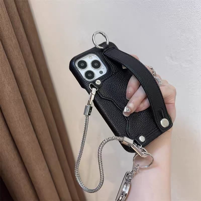 Mirrored Faux Case Leather Heart Phone