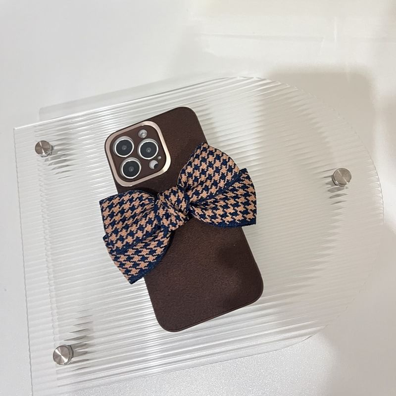 Houndstooth Case Phone Bow