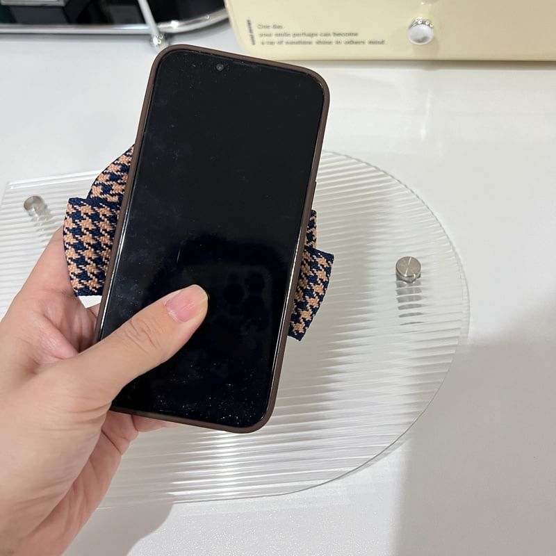 Houndstooth Case Phone Bow