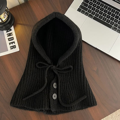 Buttoned Knit Trapper Hat