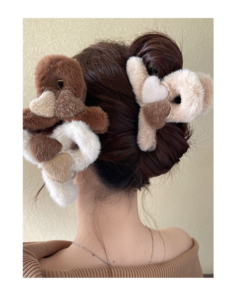 Heart Chenille Hair Clamp