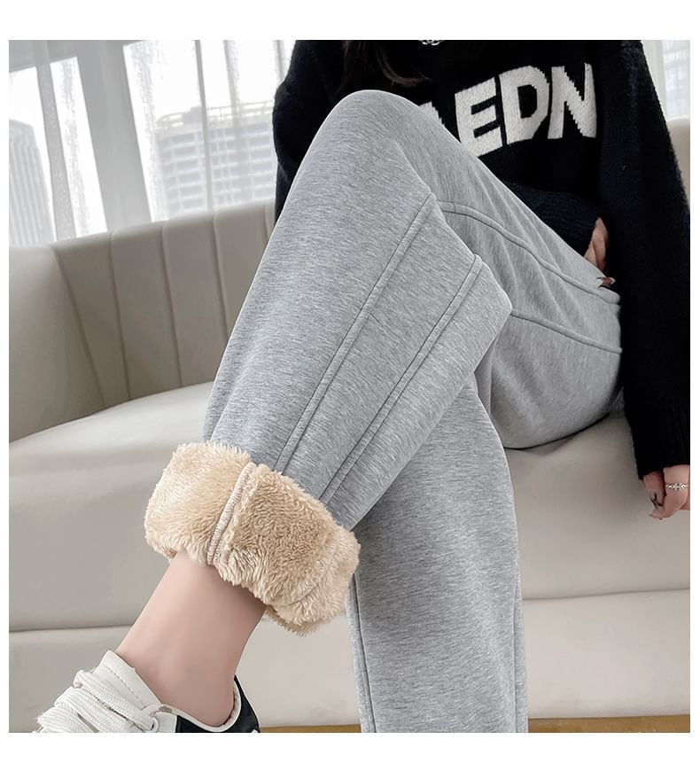 Fleece Lined Plain Sweatpants