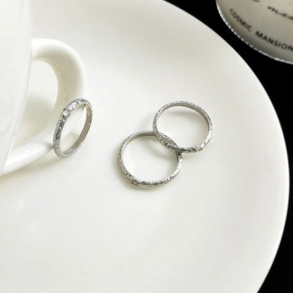 Rhinestone Textured Alloy Ring (Various Designs)