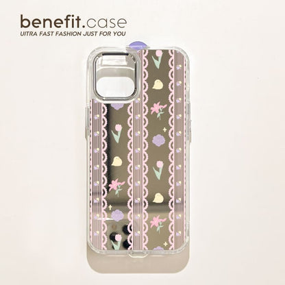 Print Floral Lace Case Phone Mirrored