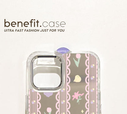 Print Floral Lace Case Phone Mirrored