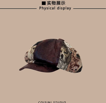 Casquette/béret gavroche en similicuir