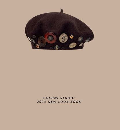 Casquette/béret gavroche en similicuir