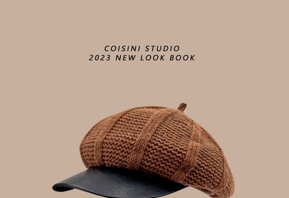 Casquette/béret gavroche en similicuir