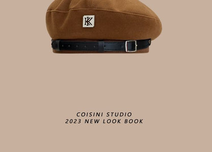 Casquette/béret gavroche en similicuir