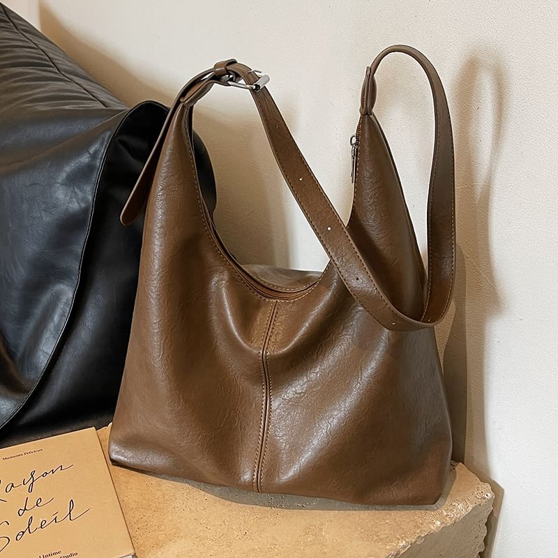 Leather Tote Faux Plain Bag