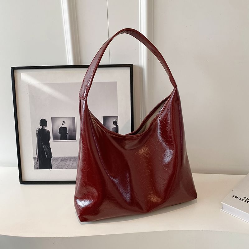 Leather Bag Tote Plain Faux