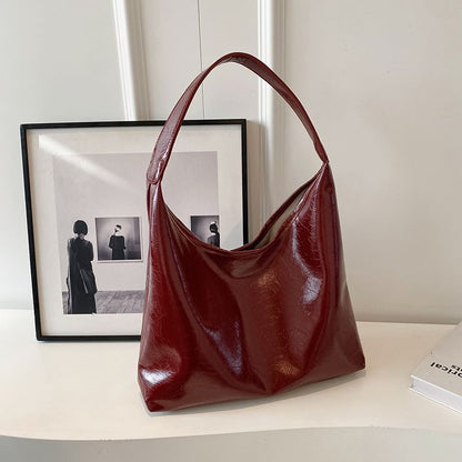 Leather Bag Tote Plain Faux