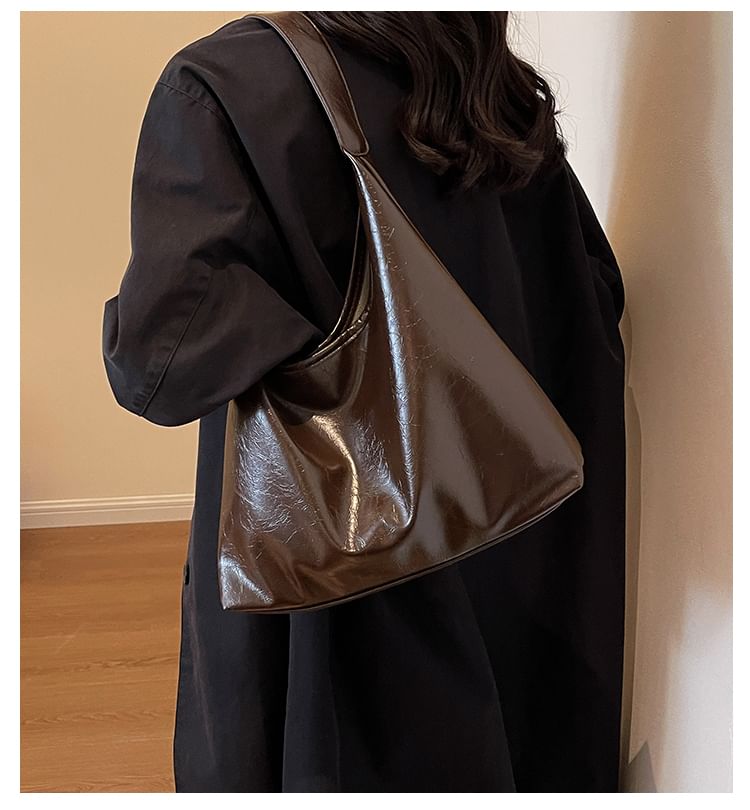 Leather Bag Tote Plain Faux