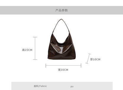 Faux Bag Plain Tote Leather