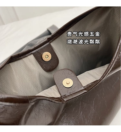 Leather Bag Tote Plain Faux