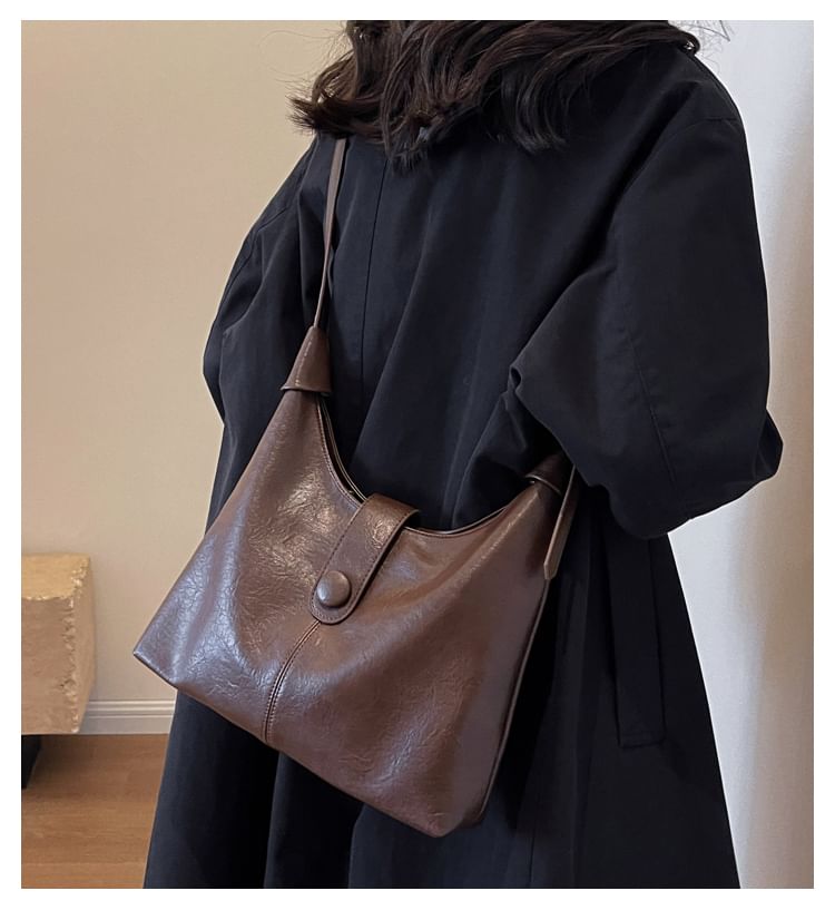 Leather Bag Plain Tote Faux