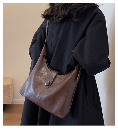 Leather Bag Plain Tote Faux