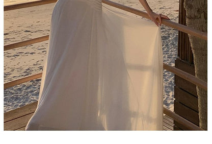 A-Line Maxi Plain Sweetheart Spaghetti Dress Strap Neckline