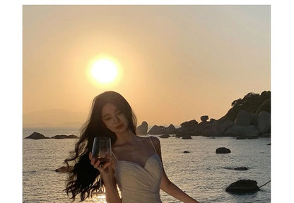 A-Line Maxi Plain Sweetheart Spaghetti Dress Strap Neckline