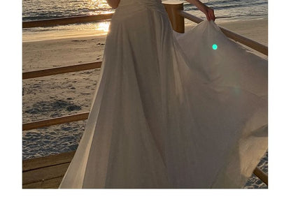 A-Line Maxi Plain Sweetheart Spaghetti Dress Strap Neckline