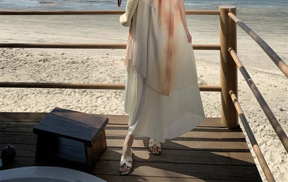 Strap Dress Print Spaghetti A-Line Maxi